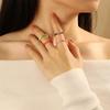 Trendy Colorful Zircon Drip Oil Stacking Ring for Spring/Summer