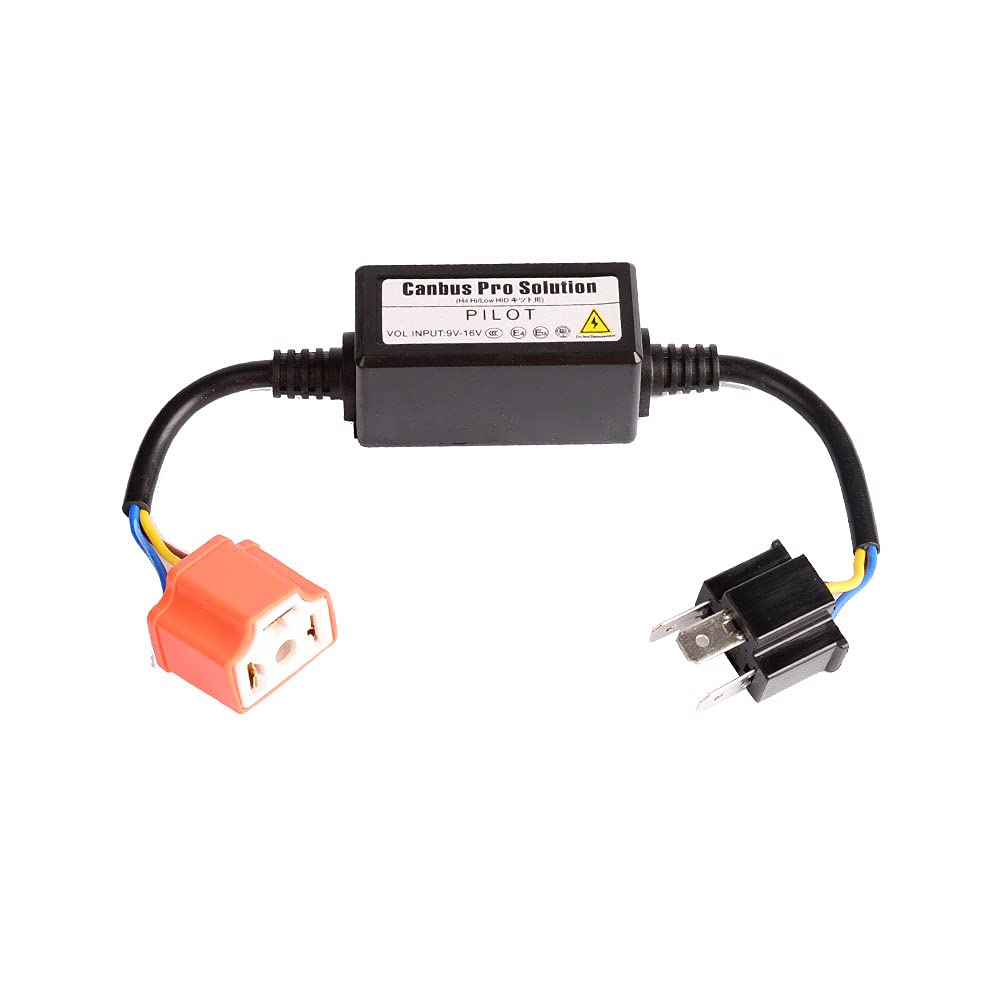 YUNPICAR H4/HID High Beam Indicator, Non-Illumination Prevention Adapter for Canceller, Relay Less Hi/Low 2pcs/set (h4 Ceramic Socket)