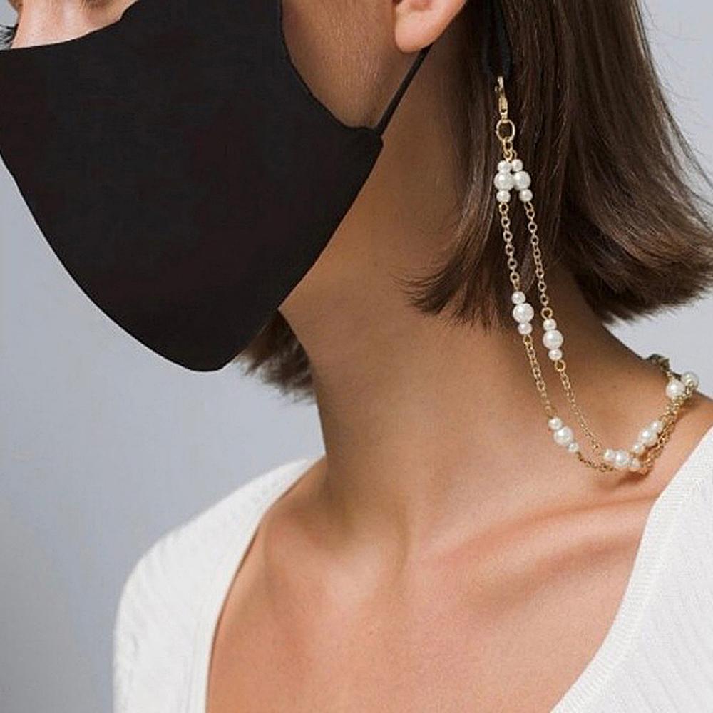 Женские очки Ювелирные изделия Металл Мужские очки для чтения Цепочка Ожерелье для маски для лица Зажимы для очков Жемчужная цепочка