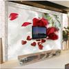 Red Rose Wallpaper Feather Wall Murals Living Room Bedroom Background Wallpaper