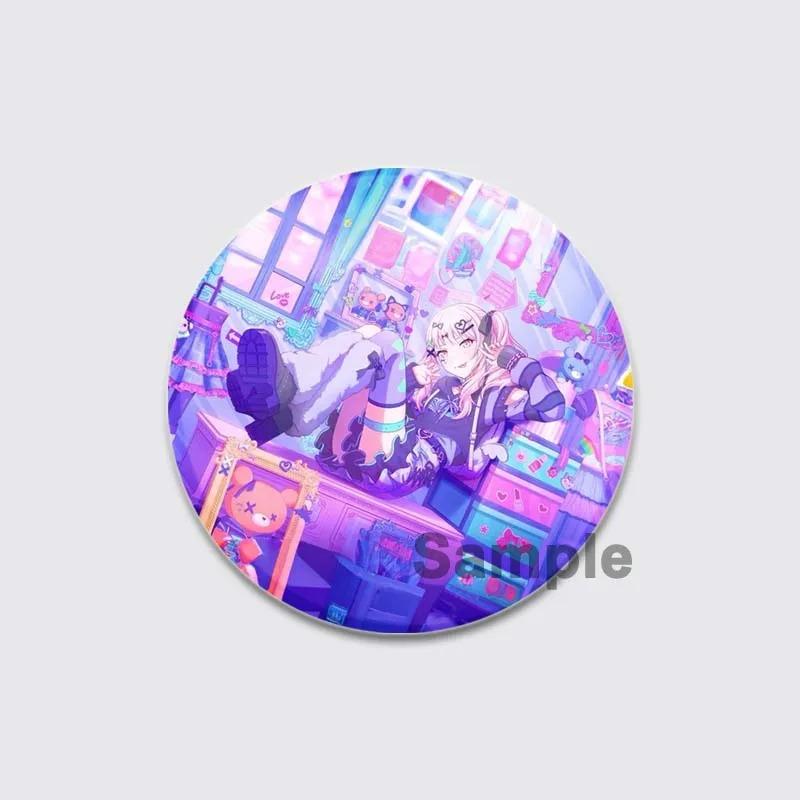 32/44/58mm Anime Mizuki Akiyama Badges Project SEKAI Brooch Round Brooches Jewelry Creative Art Pins for Backpack Decor Gift Accessory