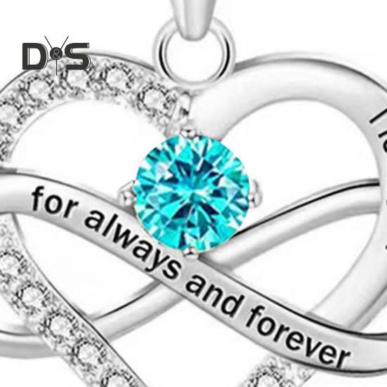 Ожерелье в форме сердца для женщин, романтичное, с надписью «Я люблю тебя вечно», ожерелье с подвеской в форме сердца из кубического циркония на День святого Валентина, подарок на годовщину