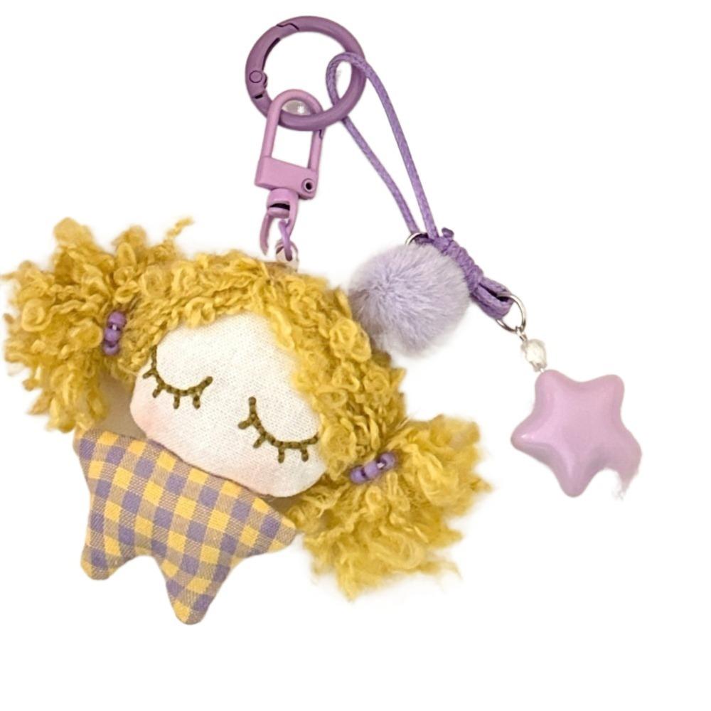 Stuffed Cartoon Bag Pendant Star Car Key Ring Lovely Little Girl Keychain  Bag Pendant