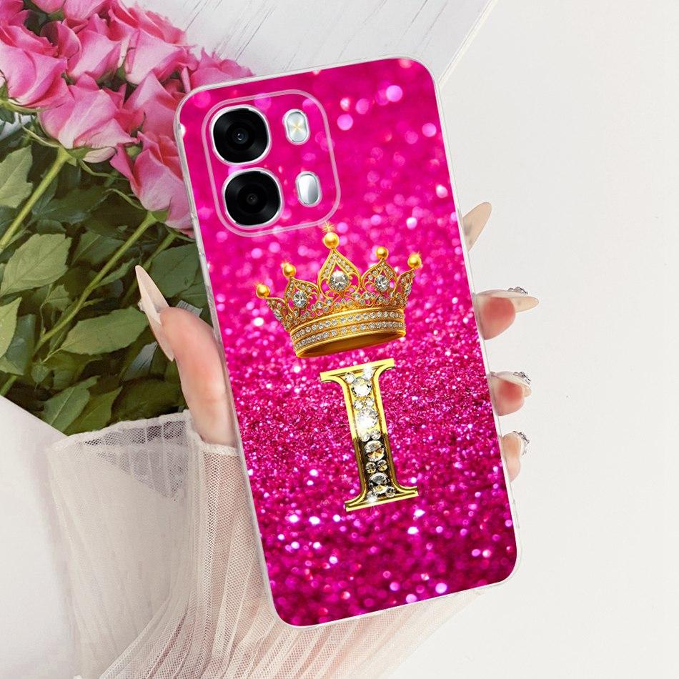 Для OPPO A6s CPH2789 2026 Модный чехол для телефона с буквой и короной Для Oppo A6S 5G Мягкие силиконовые чехлы из ТПУ