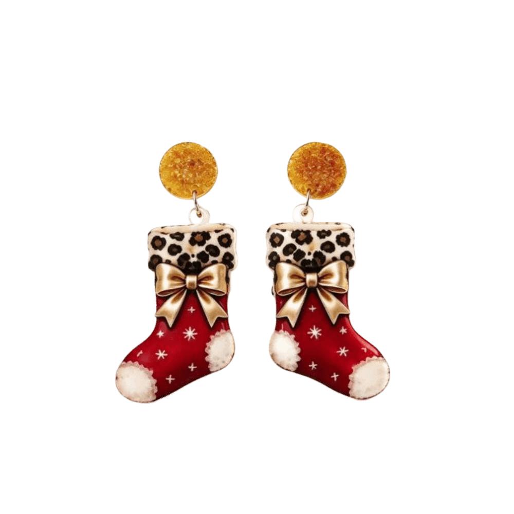 2D Flat Acrylic Christmas Earrings Snowman Ladies' Ear Jewelry Leopard Pendant Earrings Party