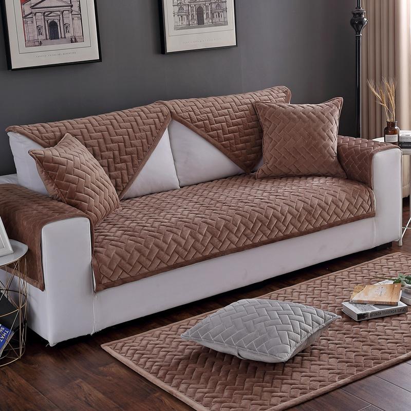 Бархатное полотенце для дивана, утолщенное покрывало для дивана, одеяло для домашнего дивана, чехлы для кресла, защита для кресла, угловая подушка для дивана, коврик для собаки и ребенка