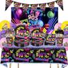 90s Hip Hop Birthday Party Tableware Set: Plates, Cups, Napkins, Tablecloth