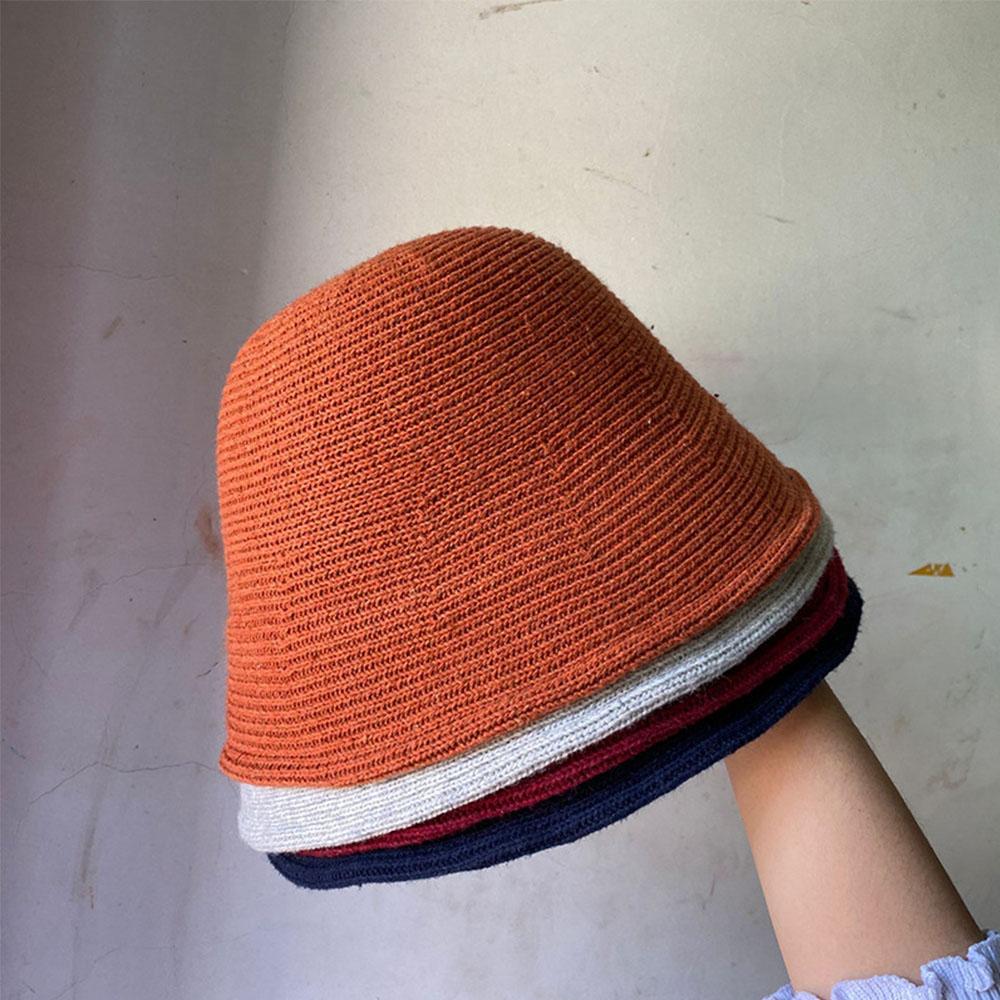 Women Fashion Autumn Knitted Warmer Winter Felt Wool Hat Bucket Hat Warm Hats Fishing Cap