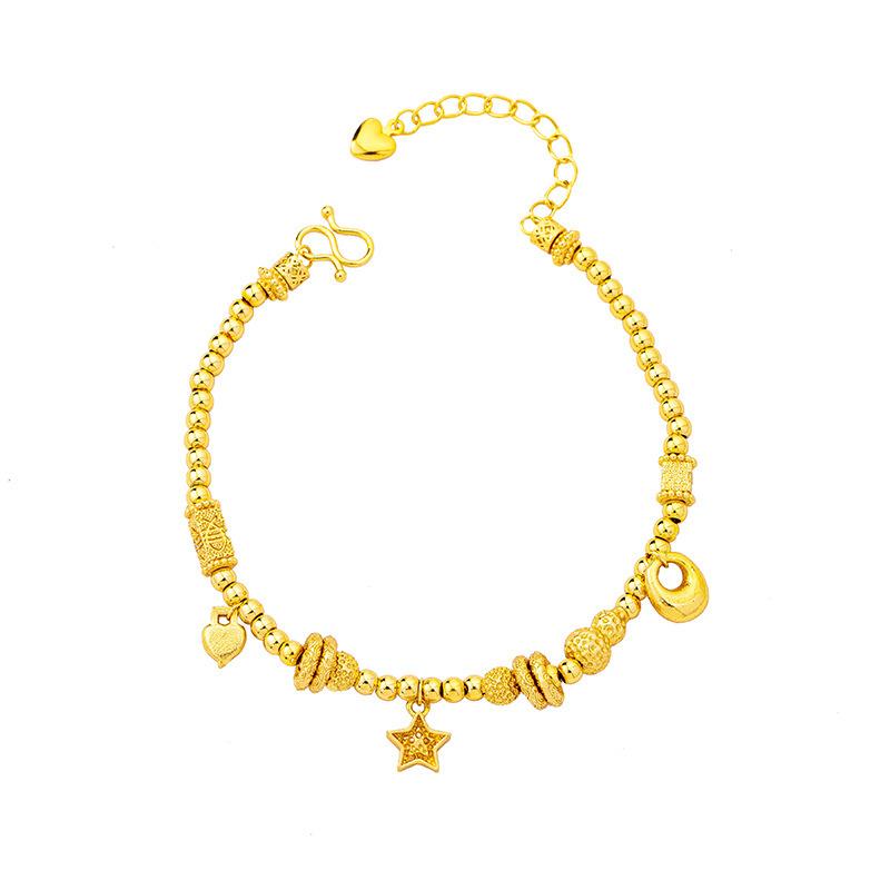 Trendy Beaded Bracelet for Women, Luxury Design Star Pendant Bracelet, Retro Bracelet