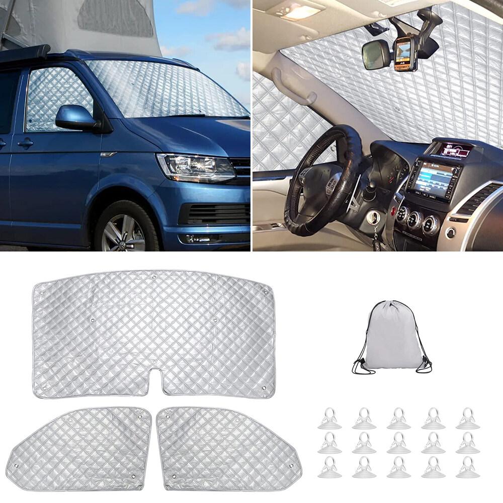 Internal Thermal Blind Window Cover Set for VW T5 T6 3PCS Sunshade Windscreen Protection Set