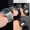 Для Casio Маленький Квадратный AE1200 AE1300 A158 A168 F91W W218 F108 AQ-S810W Выпуклый Магнитный Стальной Браслет Ремешок для Часов 18мм+инструмент