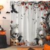 Halloween Shower Curtain Vintage Skull Scary Pumpkin Horror Crow Creepy Skeleton Gothic Fall Floral Tree Raven Spooky Bat Retro Witchy Bath Curtain