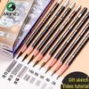 Mali Student Sketching & Drawing Pencil Set: Includes 2B, 4B, 14B soft, medium, hard, and charcoal pencils ideal for art exams.