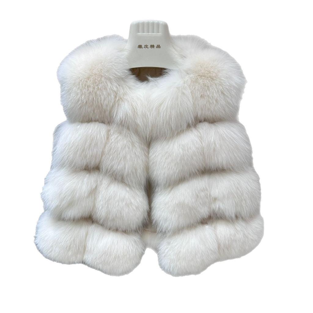 Autumn and winter fox fur vest women's short young fashion and thin temperament socialite style vest jacket women