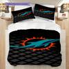 Miami Dolphins Spirit Three-piece set(1 * duvet cover + 2 * pillowcase, without core)Duvet cover and pillowcase Soft and comfortable