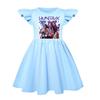 4804 Kids Girls Mira Zoey Rumi Printed Ruffle Short Sleeves Casual Dress