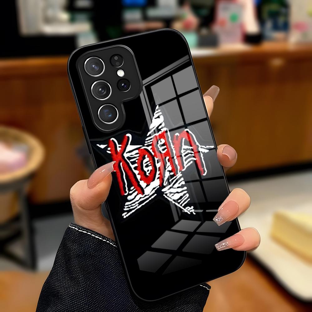 Чехол для телефона Rock Band K-Korn для Samsung A25 A13 A33 5G A54 A36 A35 A56 A52 A14 Ударопрочная стеклянная крышка
