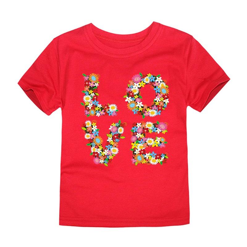 100% Cotton Toddler Girl T Shirt 2 To 3 4 5 6 7 8 9 10 11 12 13 14 Years Pink White Tshirt Flower Print Teenage Girls Tee Shirts