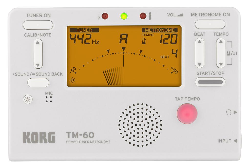 KORG Tuner Metronome White TM60WH TM-60 Small/Compact/Beginner/Wind Band/Brass Band/Orchestra/Personal Practice/Portable
