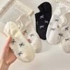 (3pairs) Элегантные женские носки с бантом – Дышащие, легкие, невидимки для весны и лета, повседневные носки с свободной резинкой