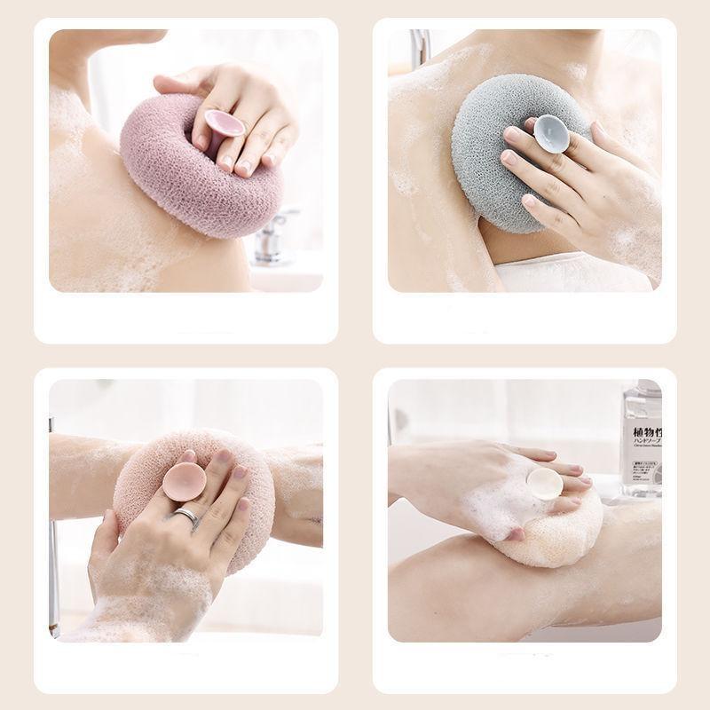 Ванная комната, ванна, душ, массажный шарик для ванны с щеткой-присоской, скребок для тела, скребок для спины, грязевая губка, отшелушивающая щетка