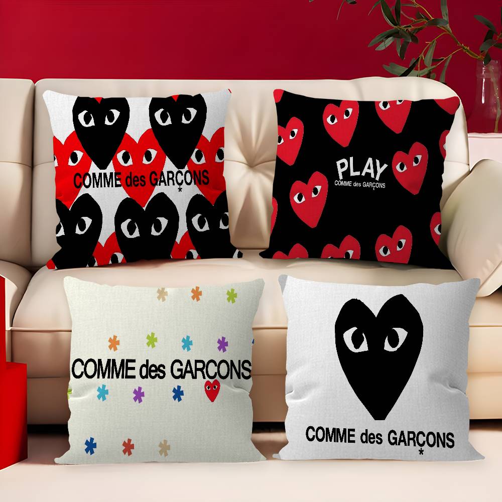 C-Comme Des G-Garcons Logo Decorative Room Aesthetics Pillow Case Home Decor Bedroom Sofa Bed Couch Pillow Cover 45X45