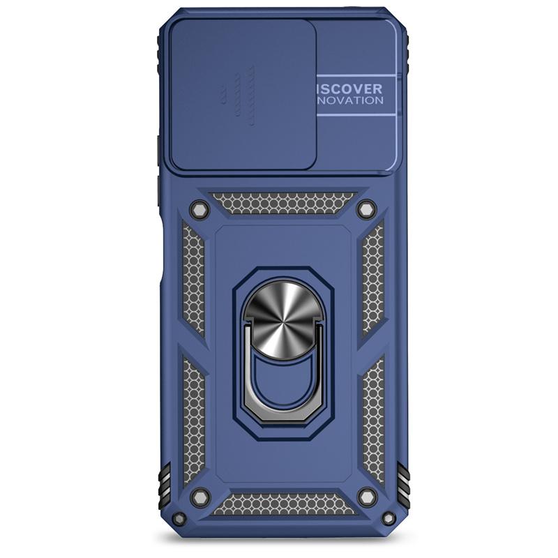 Чехол для Xiaomi Redmi 12 4G Чехол Броня Сдвижная Защита Объектива Камеры Задняя Крышка для Redmy 12 Redmi12 4G Кольцо-Подставка Ударопрочный Funda