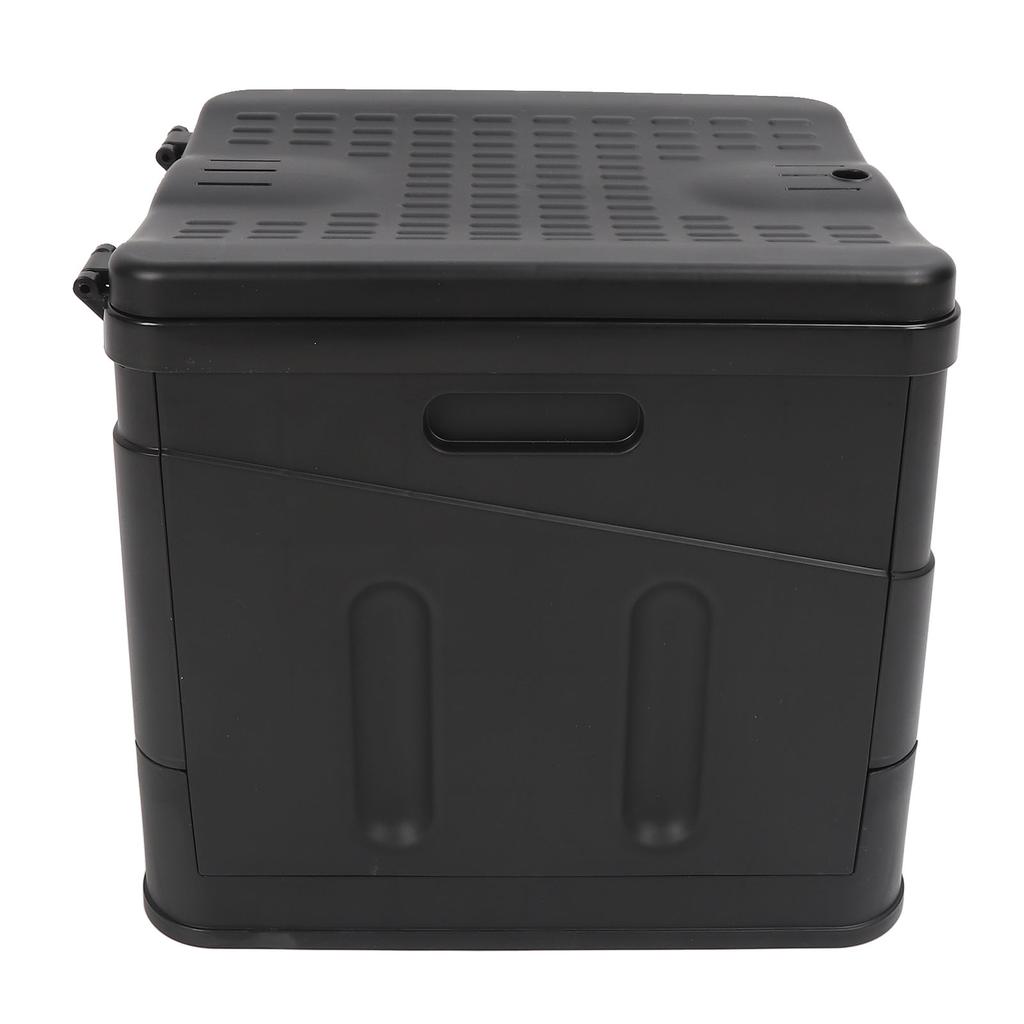 Travel Foldable Toilet with Lid Strong Load Bearing Multifunctional Foldable Car Travel Toilet for Camping Hiking Black