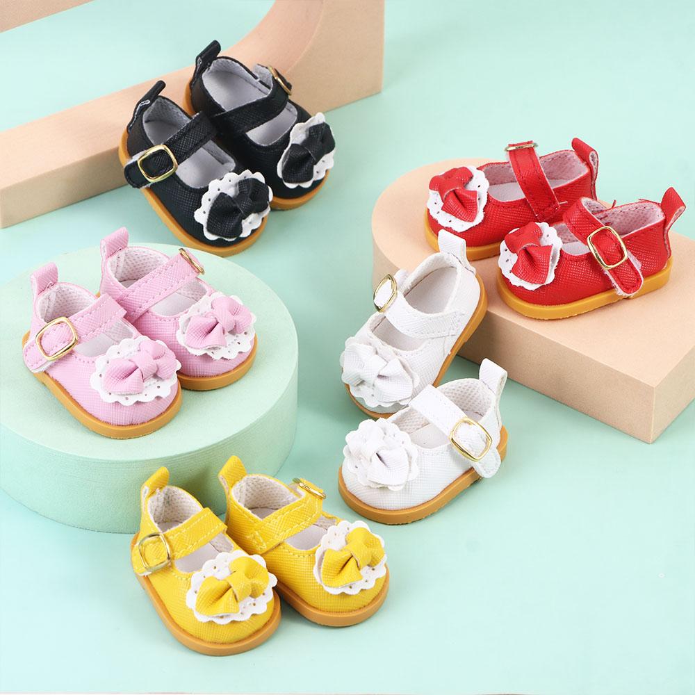Decorate 5.5cm Cotton Doll 14 Inches Mini Bow Shoes Doll Casual Shoes Doll Shoes Doll Leather Shoes
