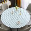 Европейская круглая скатерть Водонепроницаемая, Маслостойкая, Защищающая от ожогов и Не оставляющая следов ПВХ Круглая бытовая подкладка для обеденного стола Мягкий пластик Хрустальная стеклянная тарелка