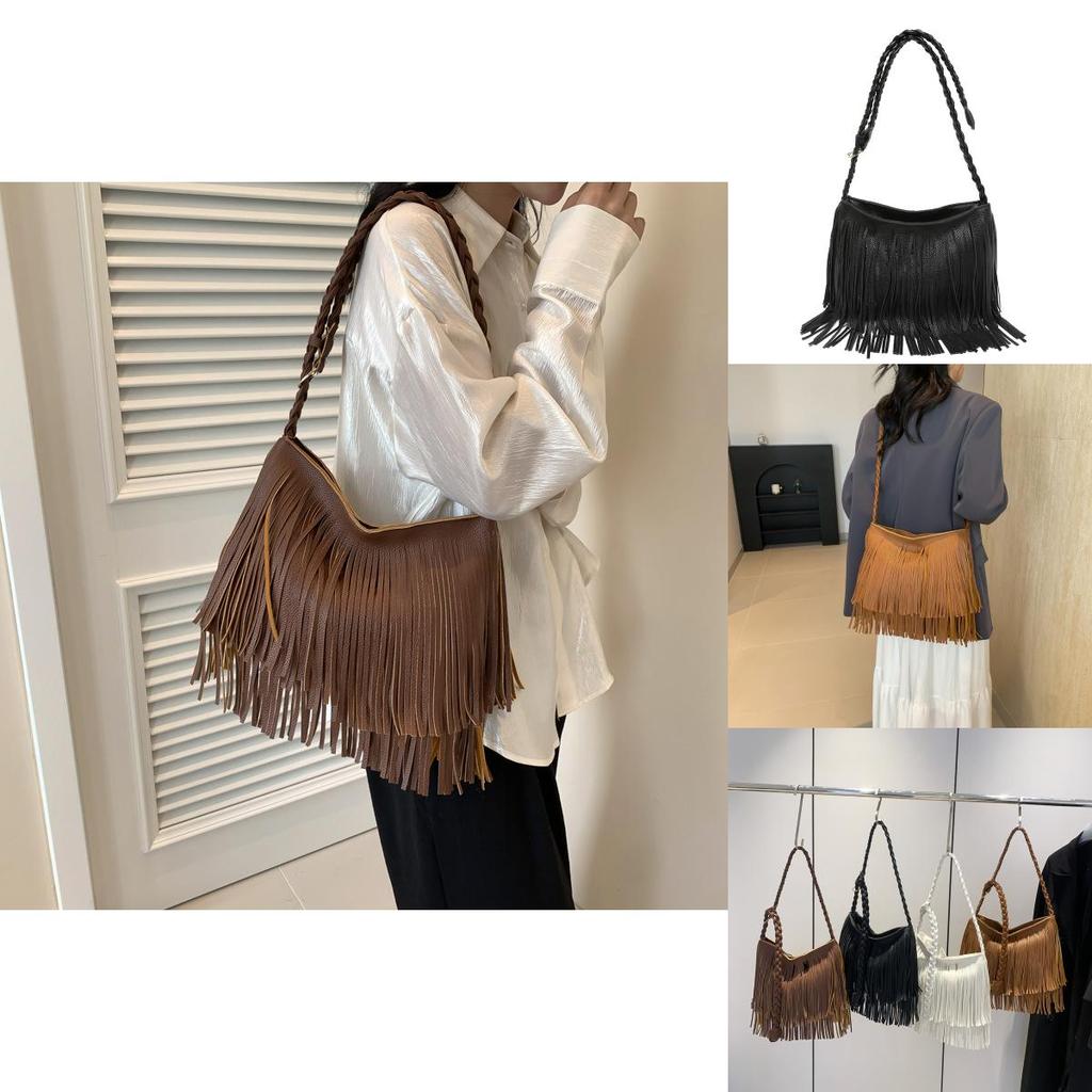 Spacious Trendy Fringed Womens Bag Stylish Korean Design For Summer 2024 Versatile Shoulder And Crossbody Use