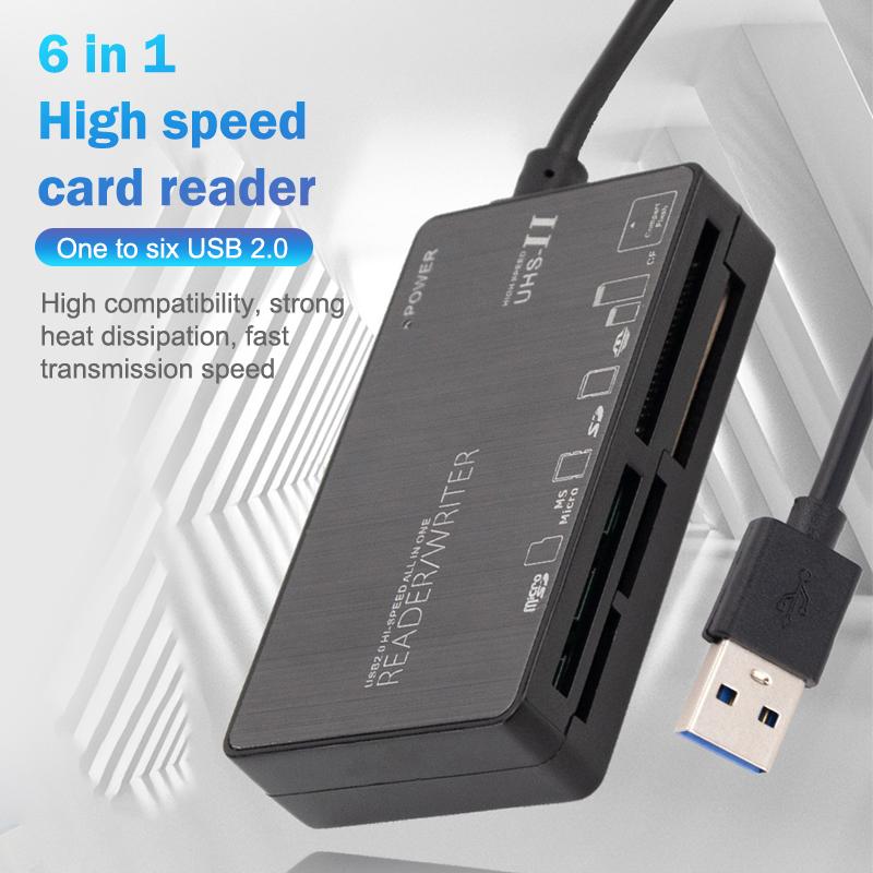 Мини-кардридер USB 2.0 Адаптер для SD-карт Все в одном Считыватель карт Совместим с картами Tf Cf Xd Ms M2