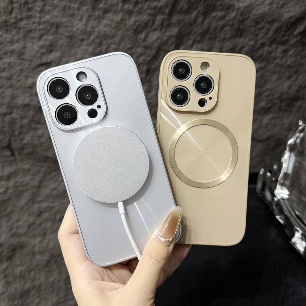 Узор Аврора CD для Apple 15 Promax Лазерный чехол для телефона Магнитный 14 Матовый для IPhone 16 Защитный чехол