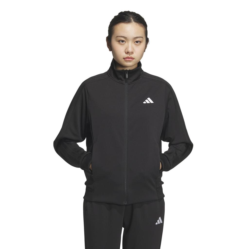 Adidas Трек Размер L Незаменимая кофта с 3 полосками, Женская JVP35, Черный/Черный (JW9788),