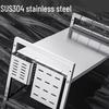 Extendable 2-Tier Carbon Steel Kitchen Microwave Shelf