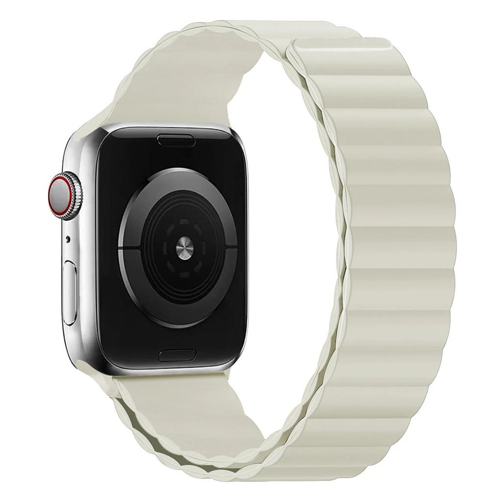 Ремешок для Apple Watch Band 44 мм, 40 мм, 45 мм, 41 мм, 42 мм, 38 мм, силиконовый браслет с магнитной петлей iWatch Series 8 7 Ultra 3 5 6 SE