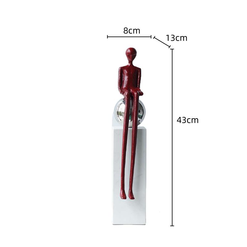 Металлические ornaments с персонажами Абстрактный Мыслитель Сидящий Человек-Шар Геометрический Портрет Скульптура Металлическая Фигурка Домашний Декор