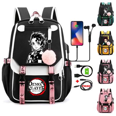 Рюкзак в стиле аниме «Убийца демонов» Nezuko Kawaii, школьная сумка с героями мультфильмов для взрослых, большая вместимость, манга для путешествий, ежедневные сумки для книг для девочек