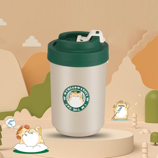 Термочашка 380/480 мл с крышкой, большая емкость, портативная вакуумная колба из нержавеющей стали 304 с изоляцией для кофе