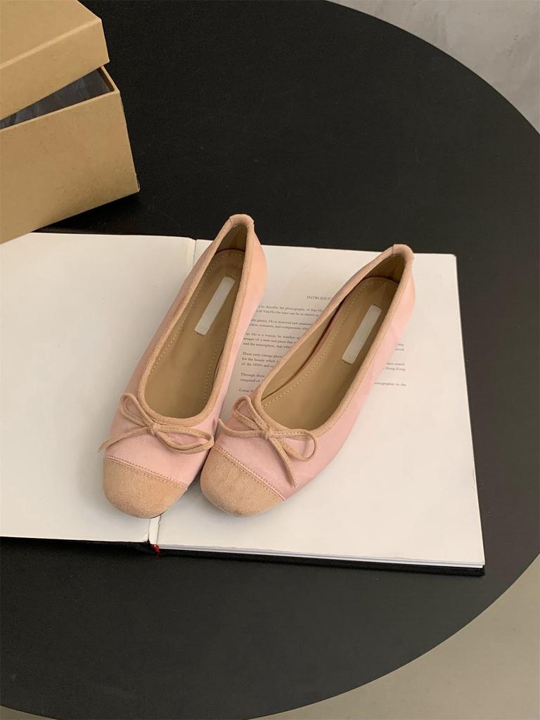 Внутренняя часть с толстой подошвой и мелким горлом, одинарные туфли женские, весна и осень, синие туфли Doudou, красные, женские туфли, нежный вечерний бриз, балетная фея