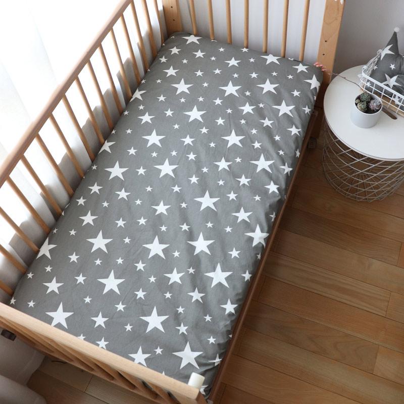 Простыня на резинке для детской кроватки для новорожденных, мягкий хлопковый чехол для матраса с резиной 130x70 см