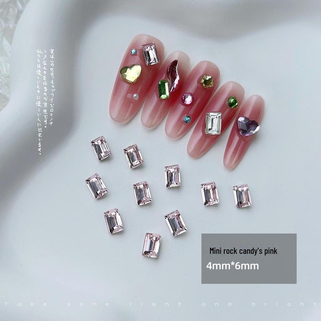10 Мини-леденцов в виде бриллиантов: Маленькие, с заостренным дном, прямоугольные стеклянные украшения для нейл-арта 4x6