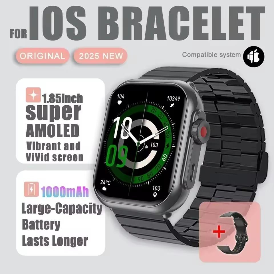 Новые умные часы 1000 мАч Длительное время работы от аккумулятора Для мужчин Женщин Фитнес Спорт Bluetooth-вызов Водонепроницаемые 1,85-дюймовые Полноценный сенсорный экран Умные часы