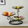 Трехъярусная корзина для фруктов в форме листа лотоса, винтажный металлический проволочный поднос для хранения фруктов с основанием, многослойный сервировочный поднос, экономящий место