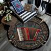 Steampunk Musical Instruments Round Area Rug Under Office Chairs Bedroom Living Room Home Decor