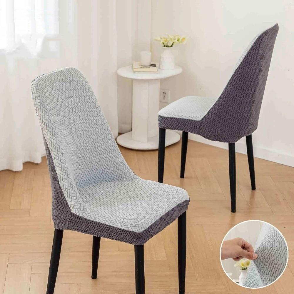 All-inclusive Jacquard Dining Chair Cover Anti-slip Chair Slipcovers Backrest Cover Wedding Party