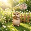 Handcrafted Look Hedgehog Statue Leaf Umbrella Garden Animal Statue  Animal Garden Decor