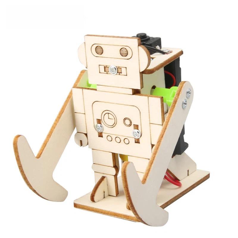 Деревянный Шагающий Робот DIY Набор для Сборки STEM Образовательная Развивающая Игрушка для Детей Семейный Вечер Игр Креативный Сюрприз Подарок