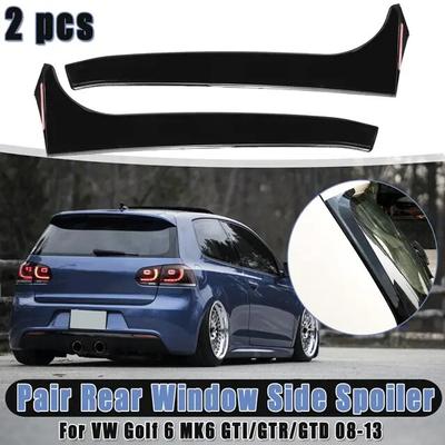 Для VW Golf 6 MK6 GTI GTR GTD 2008-2013 глянцевый черный ABS заднее окно, боковой спойлер багажника Canard Canards, сплиттер, аксессуары