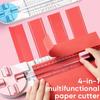 1 шт. 4-в-1 Резак для бумаги Фото на ID Ручной аккаунт Искусство Офис Бумажные поделки Домашний резак Пластиковый резак для бумаги Маленький резак Многофункциональный
